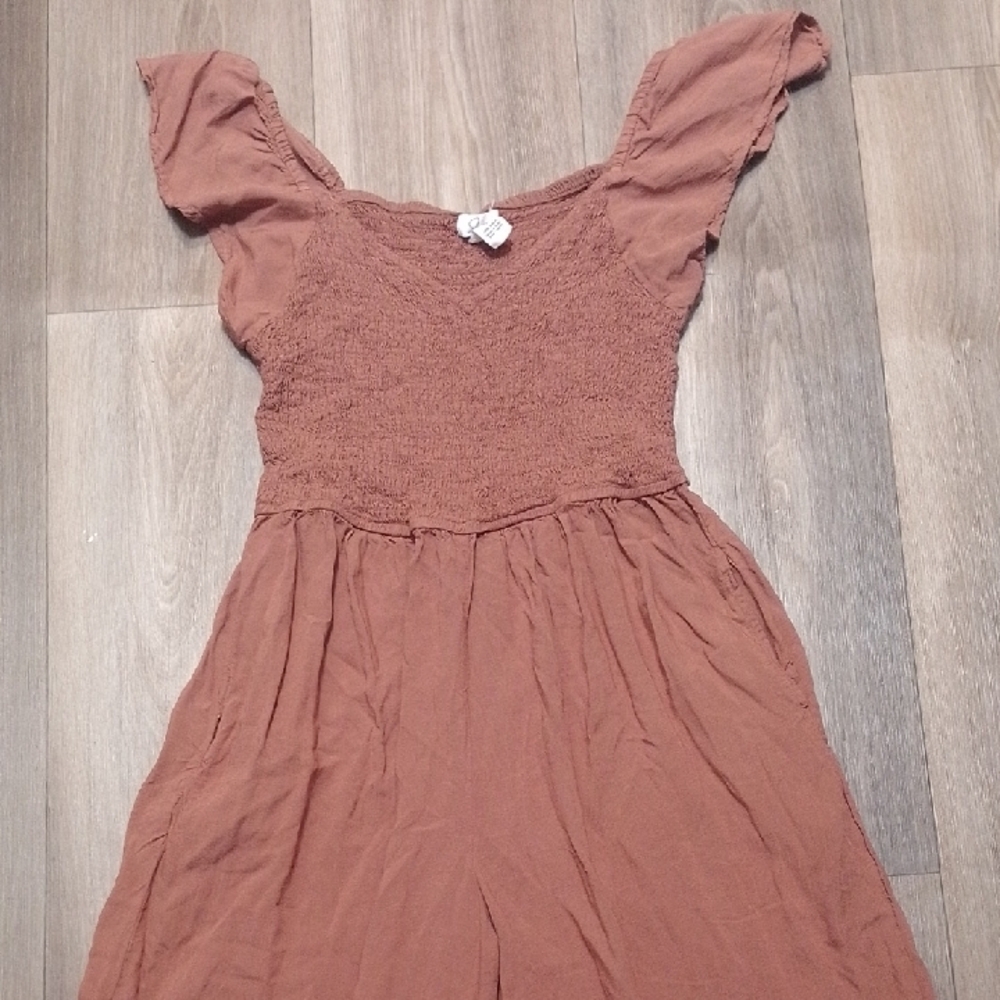Prana Brown Jumpsuit with Wide-Leg Palazzo Style - Picture 3 of 7